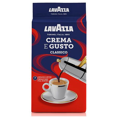Кофе молотый Lavazza "Crema e Gusto", вакуумный пакет, 250г