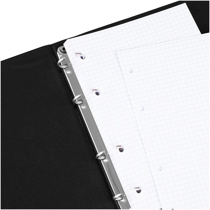 Тетрадь на кольцах А5, 80л., BG, обл. ПВХ, черный