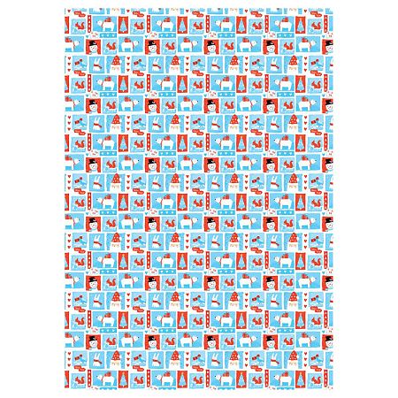 Упаковочная бумага глянц. 70*100см, MESHU "Happy New Year", 80 г/м2, ассорти, 4 дизайна