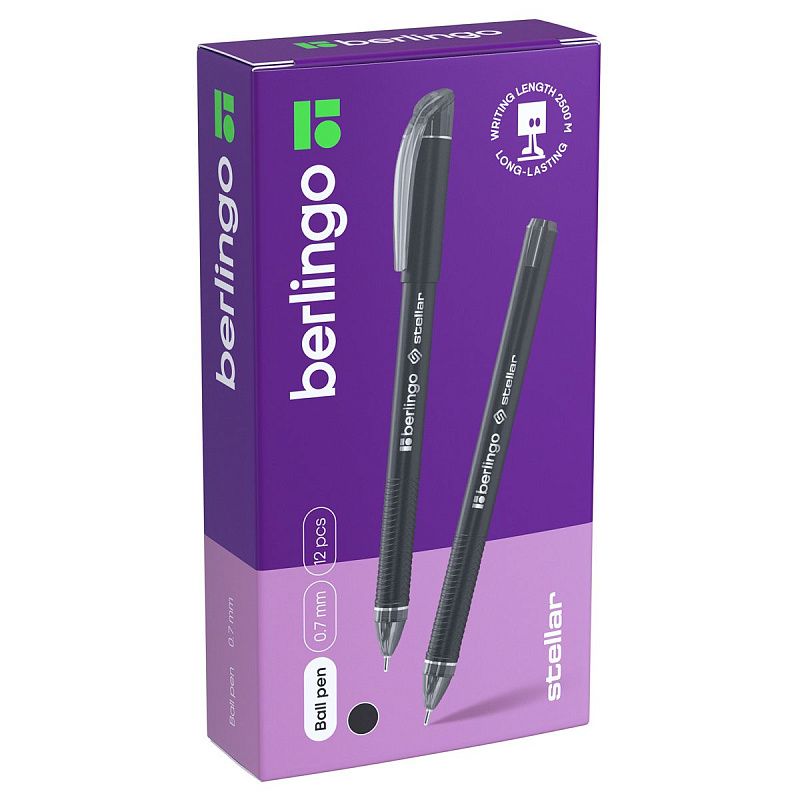Ручка шариковая Berlingo "Stellar" черная, 0,7мм 