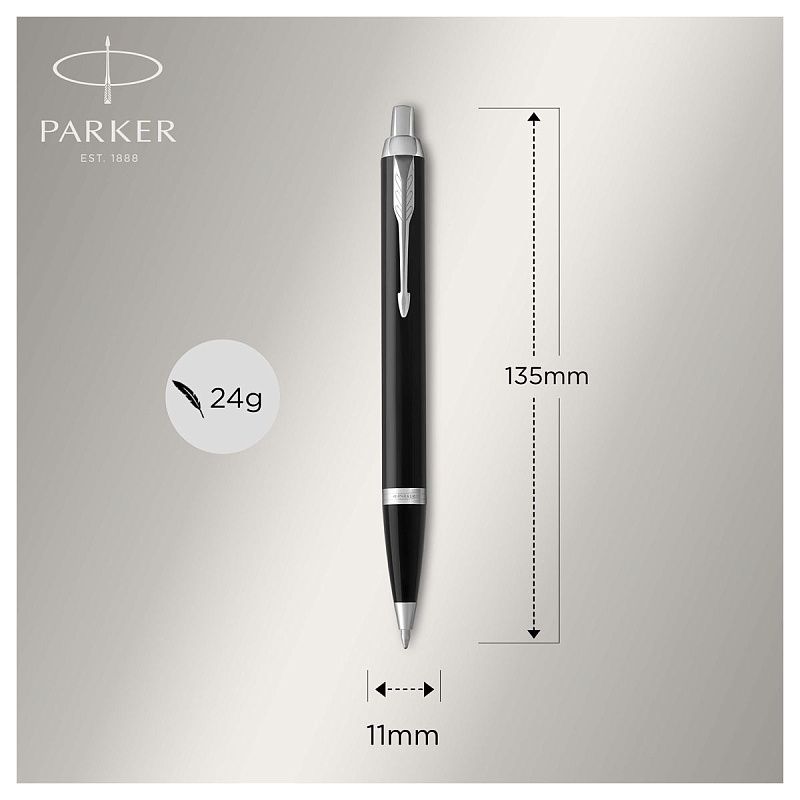Ручка шариковая Parker "IM Black CT" синяя, 1,0мм, кнопочн., подарочная упаковка 