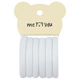 Резинки для волос MESHU "Essence thin", белые, 6шт., европодвес
