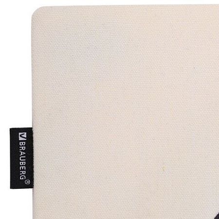 Сумка-шоппер BRAUBERG PREMIUM, канвас, 40х35 см, на кнопке, карман, бежевый, "Yin-yang", 271901 