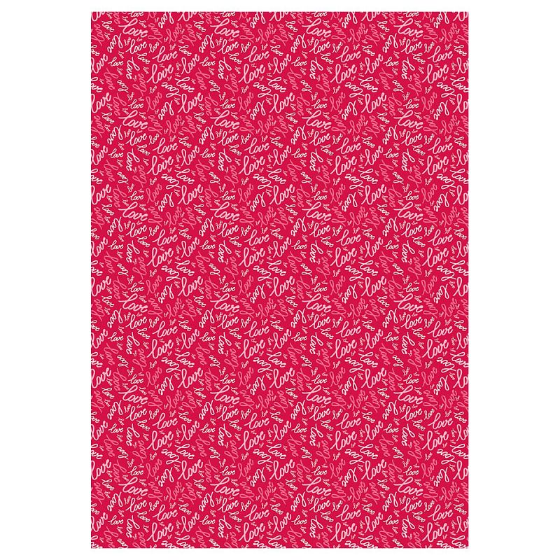 Упаковочная бумага глянц. 70*100см, MESHU "Love", 80 г/м2, ассорти, 4 дизайна