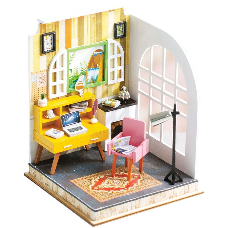 Сборная модель ТРИ СОВЫ, Румбокс "Домашний кабинет", 10*10*11,3см, картонная коробка