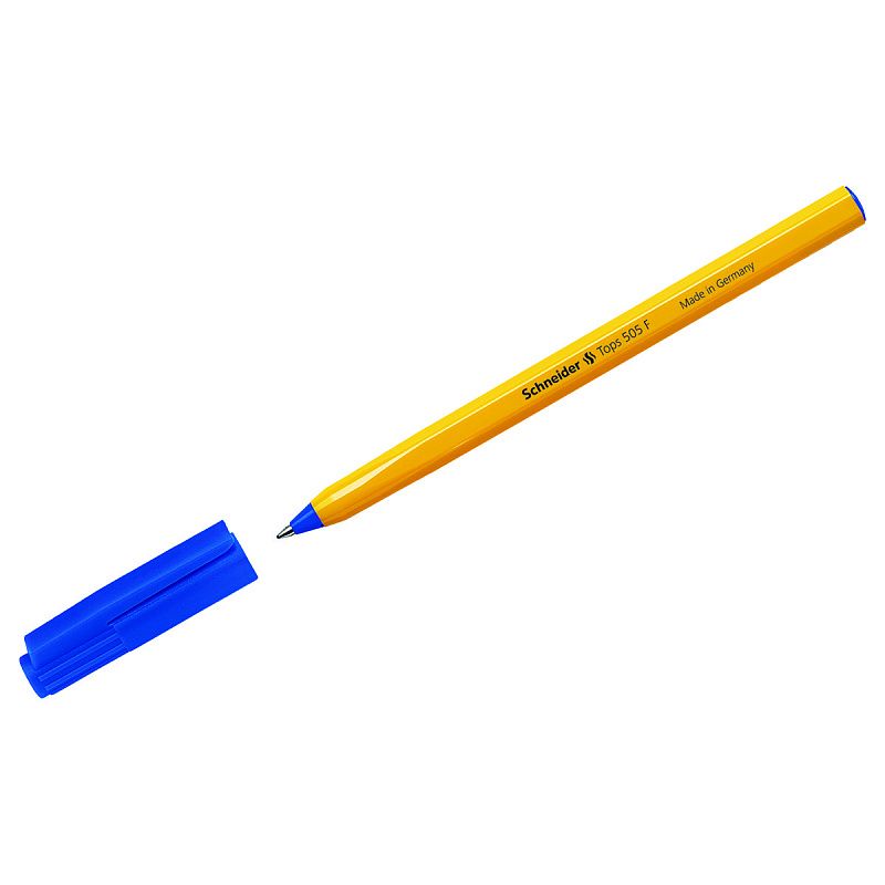 Ручка шариковая Schneider "Tops 505 F" 4шт., синие, 0,8мм, оранжевый корпус, блистер 