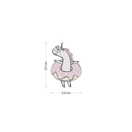 Значок деревянный MESHU "Unicorn rest", прямая УФ-печать, 2,6*3,9см