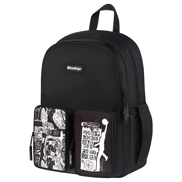 Рюкзак Berlingo UrbanBlack "Street Style" 40*27,5*16см, 2 отделения, 4 кармана, эргономичная спинка