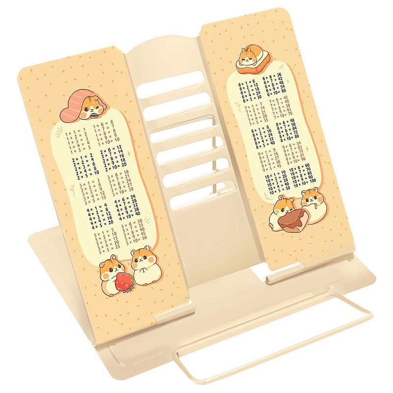 Подставка для книг СТАММ, металлическая, регулируемый угол наклона, "Хомяки" 