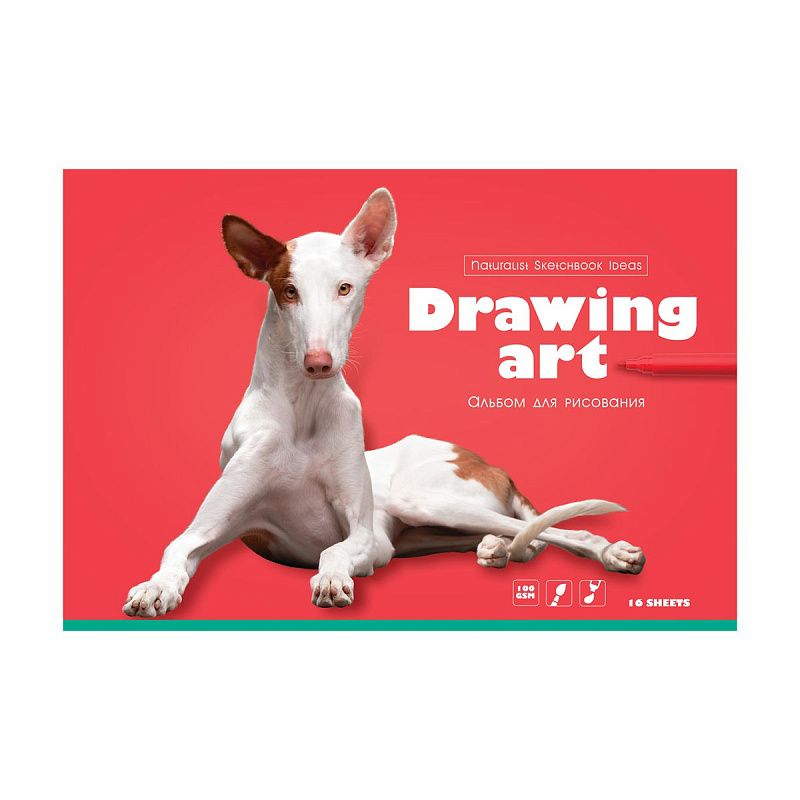Альбом для рисования 16л., А4, на скрепке BG "Drawing art"