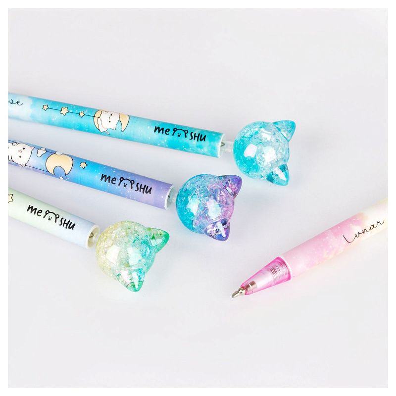 Ручка шариковая автоматическая MESHU "Cute Cats" синяя, 0,7мм, корпус ассорти, с топпером 