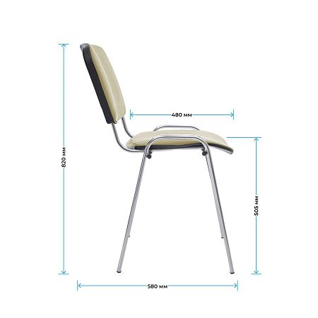 Стул Helmi HL-F01 "Изо", каркас хром, обивка кожзам бежевый