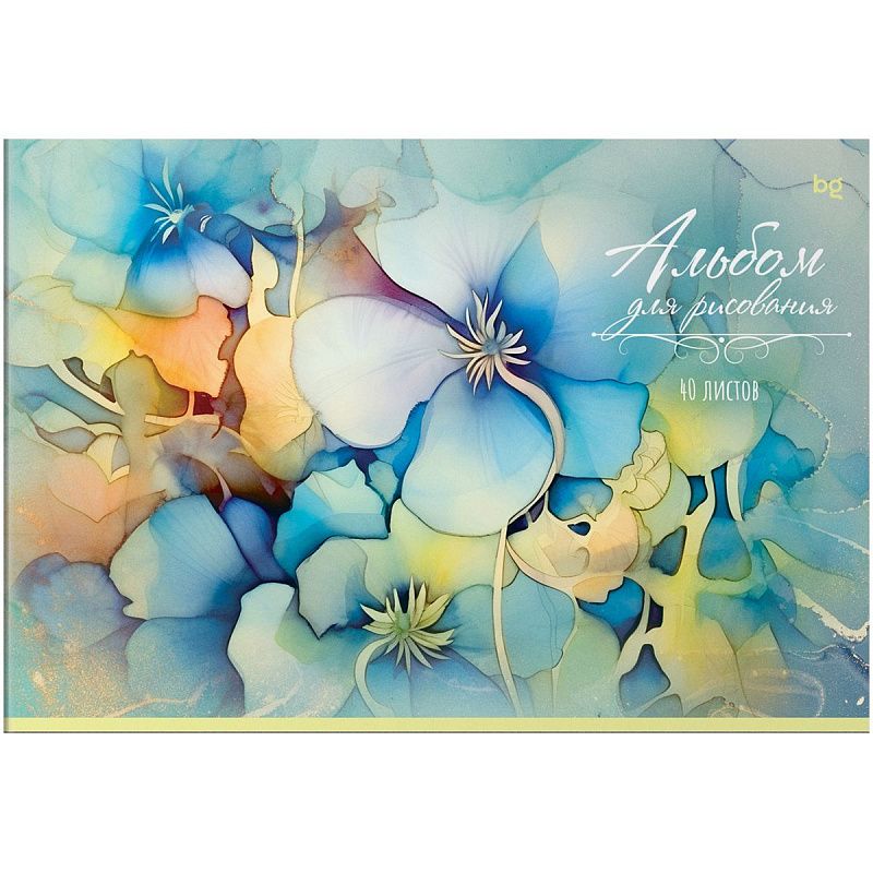 Альбом для рисования 40л., А4, на скрепке BG "Цветочная фантазия"