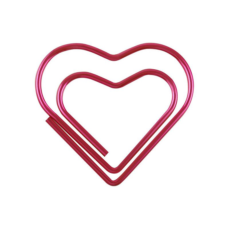Скрепки фигурные 25мм, MESHU "Little Hearts", 30шт., пакет с замком зип лок, европодвес