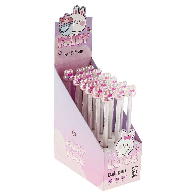 Ручка шариковая MESHU "Magic Bunny" синяя, 0,7мм, корпус ассорти 