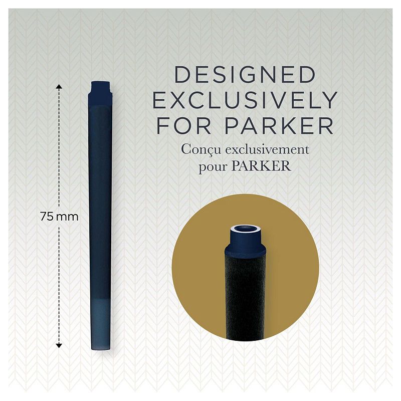 Картриджи чернильные Parker "Cartridge Quink" смываемые сине-черные, 5шт., картонная коробка 