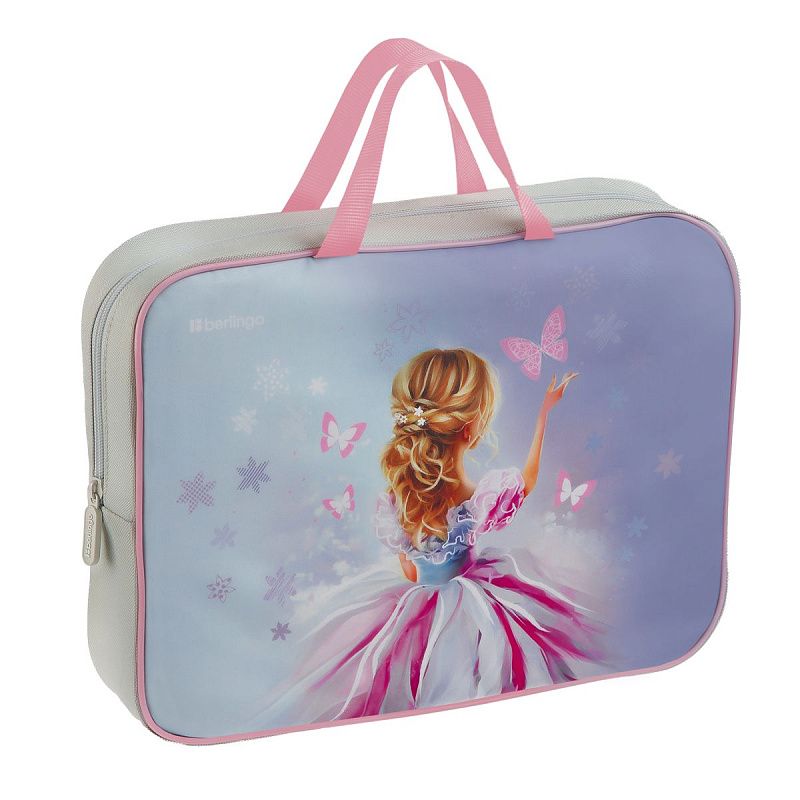 Папка текстильная с ручками 1 отделение, А4 Berlingo "Follow the magic", 350*265*75мм, текстиль, на молнии