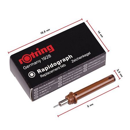 Пишущий элемент для рапидографа Rotring 0,5мм, картон. упаковка 