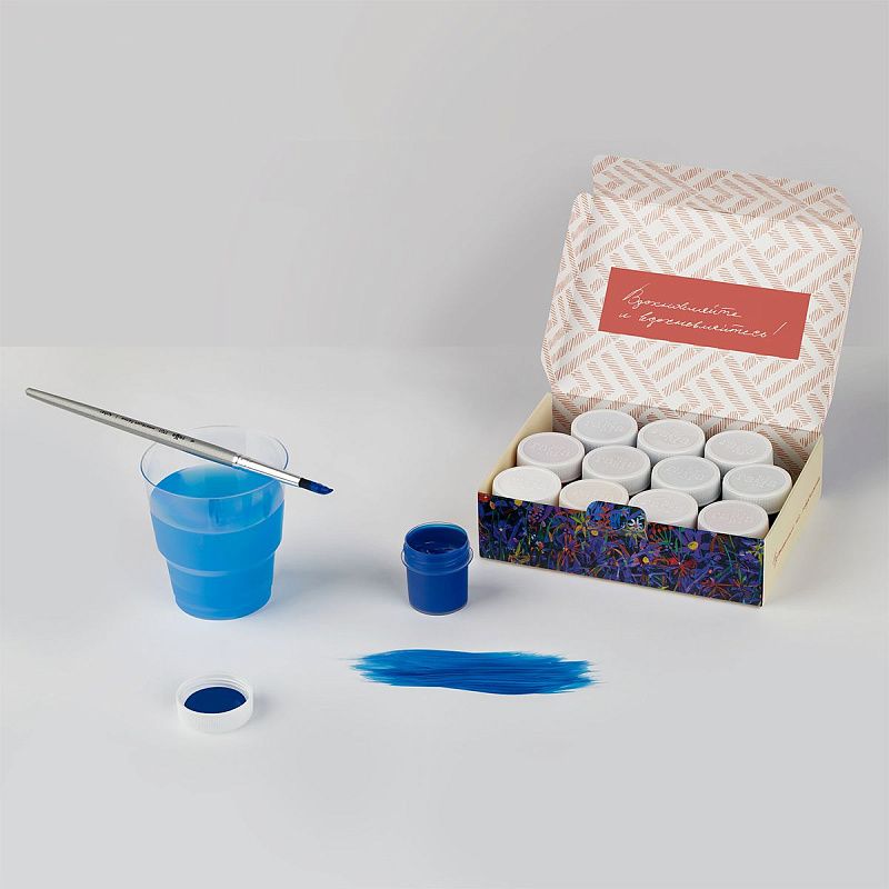 Краски акриловые декоративные Гамма "Хобби", 12 цветов, 20мл, картон. упаковка NEW