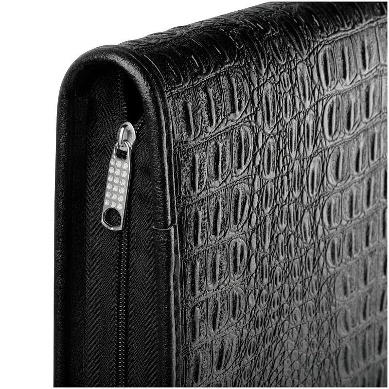 Папка деловая OfficeSpace "Valencia" кожзам., на молнии, зажим для бумаг 