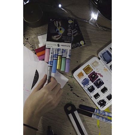 Маркер акриловый Schneider "Paint-It 310" 2мм, пулевидный, пастельный синий