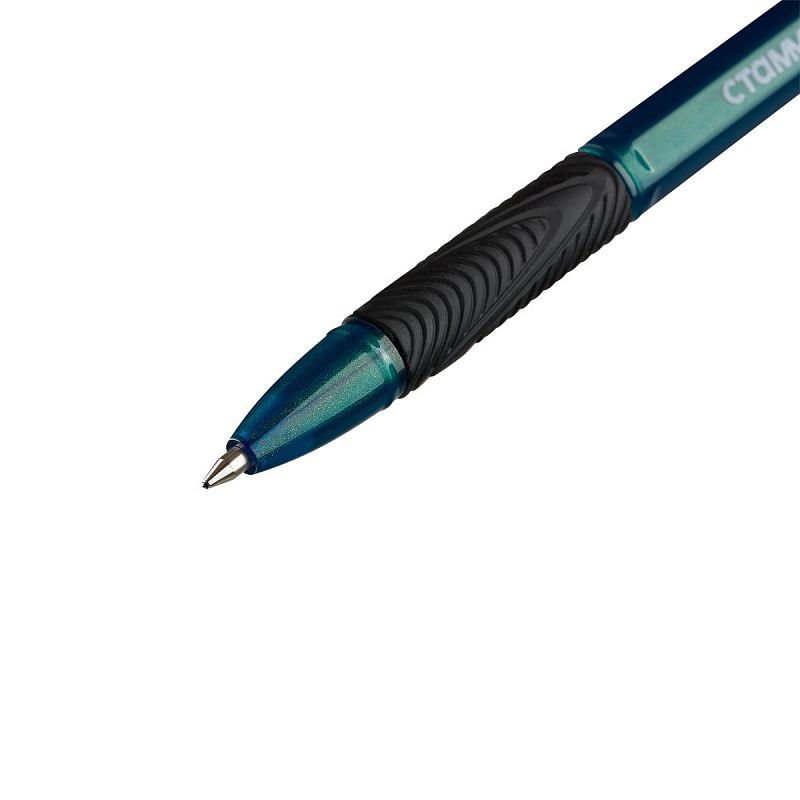 Ручка шариковая СТАММ "Орбита 150" 4шт., синие, 0,7мм, хамелеон, пакет с европодвесом 