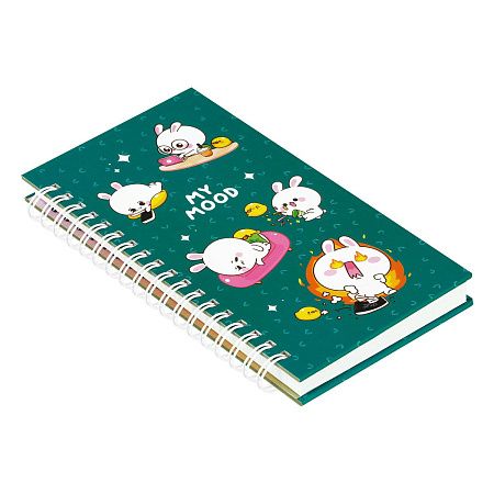 Записная книжка 95*175 мм 96л. на гребне MESHU "My cute day", матовая ламинация, твердая обложка, выборочный УФ-лак