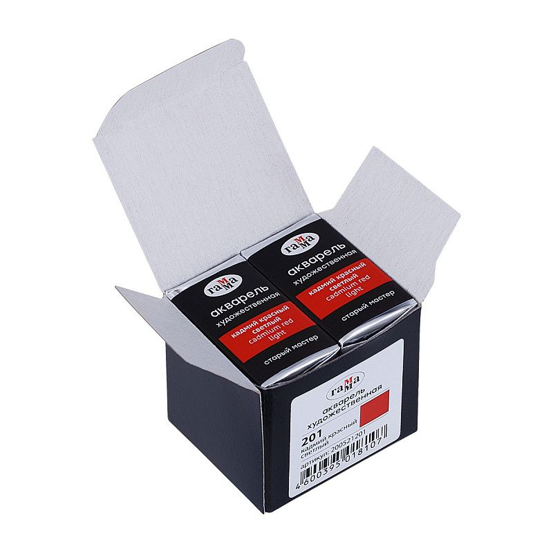 Акварель художественная Гамма "Старый Мастер" кадмий красный светлый, 2,6мл, кювета