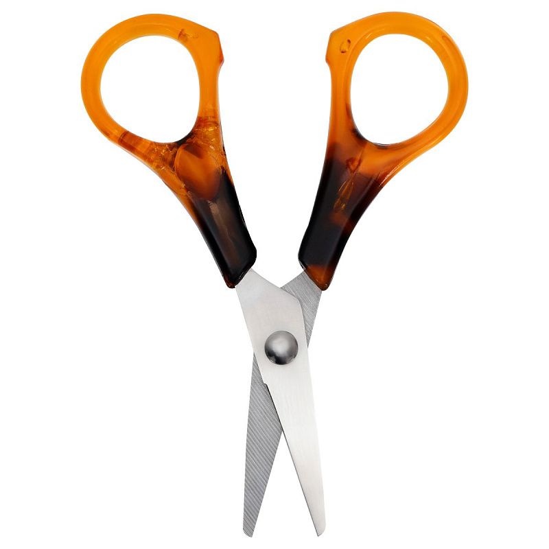 Ножницы OfficeSpace 12cм, ручки под янтарь, ПВХ чехол с европодвесом