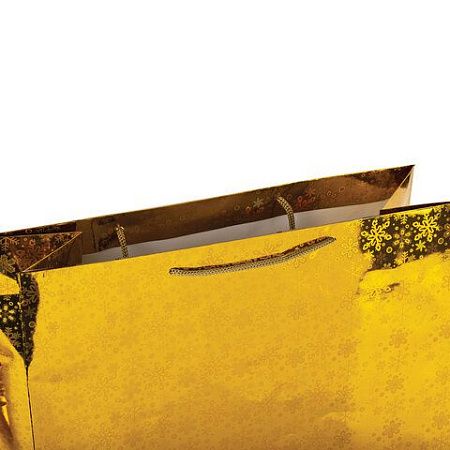 Пакет подарочный новогодний (1 шт) 26x13x32см (L), ГОЛОГРАФИЯ ассорти 3 цвета, ЗОЛОТАЯ СКАЗКА, 609612