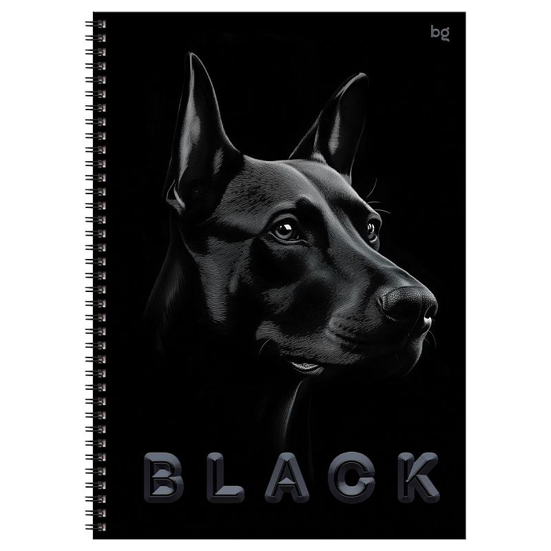 Тетрадь 80л., А4, клетка, на гребне BG "Just black", soft-touch ламинация, выб. лак