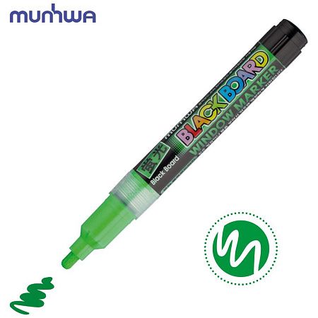 Маркер меловой MunHwa "Black Board Marker" зеленый, 3мм, водная основа 