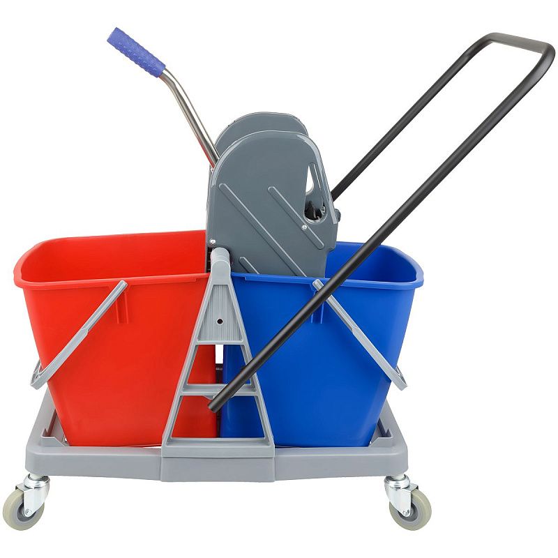 Тележка уборочная OfficeClean, 2 съемных ведра 23л., механический отжим, пластиковый каркас