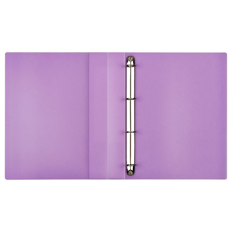 Папка на 4 кольцах СТАММ "Кристалл" А4, 40мм, 700мкм, пластик, фиолетовая 