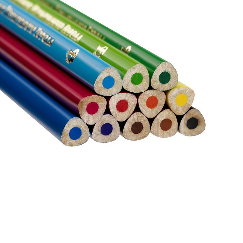 Карандаши цветные Мульти-Пульти "Волшебник Изумрудного Города", 12цв., трехгр, заточен., картон, европодвес