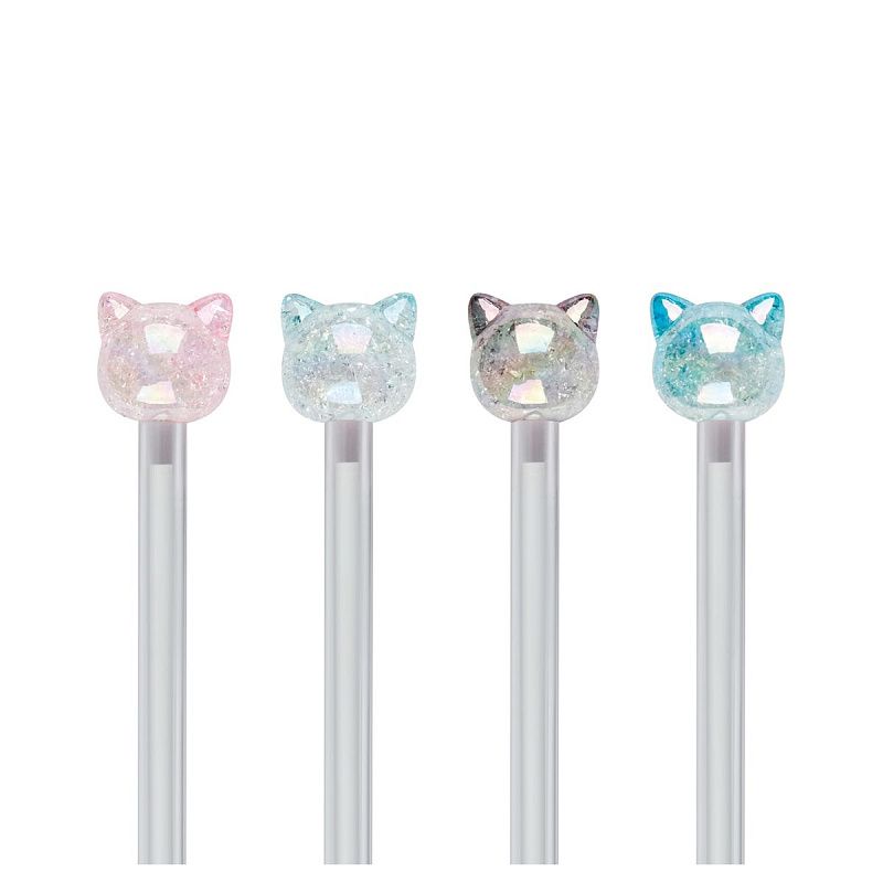 Ручка шариковая MESHU "Crystal Kitten" синяя, 0,7мм, корпус ассорти, с топпером 