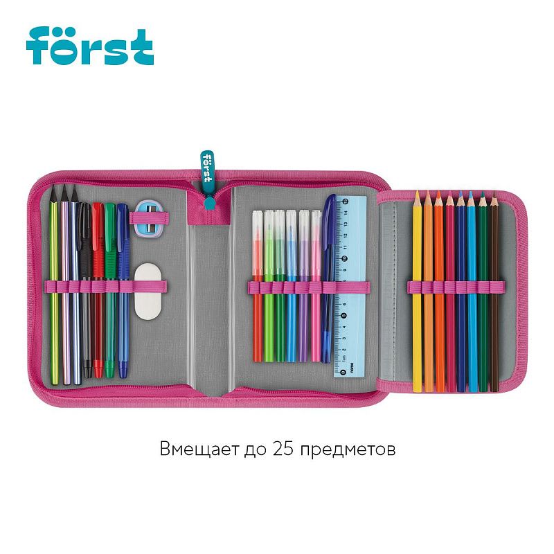 Пенал 1 отделение, 200*140*40 Först "Dance Dream", дополнительная откидная секция, полиэстер 