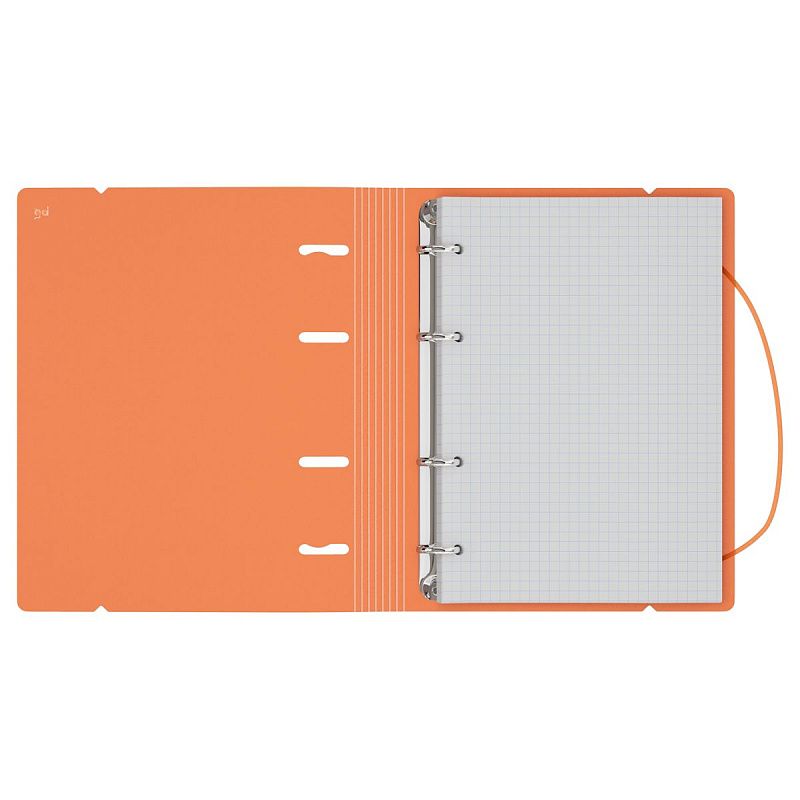 Тетрадь на кольцах А5, 120л., BG "Neon", пластиковая обложка, оранжевый, с резинкой