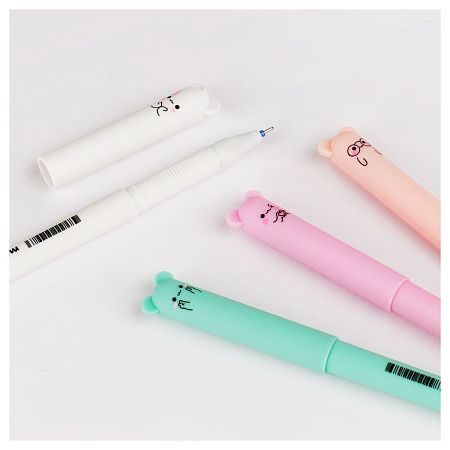 Ручка гелевая стираемая MESHU "Pretty Cutes" синяя, 0,5мм, корпус ассорти 