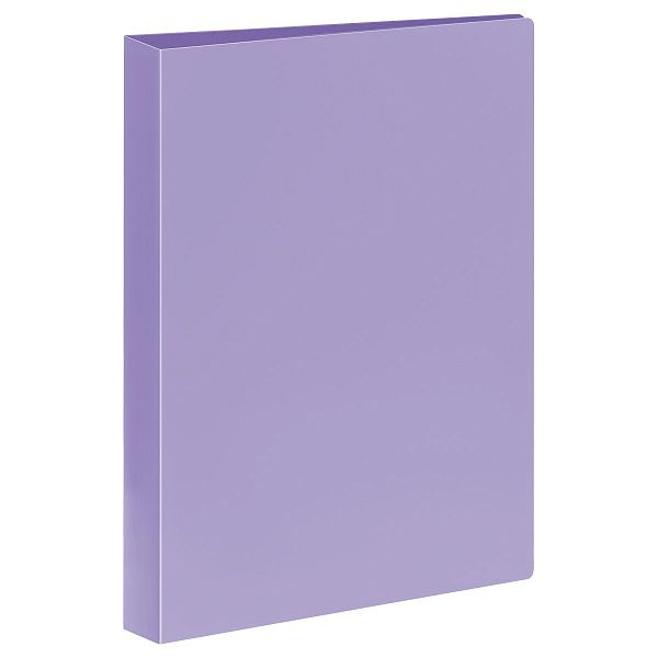 Папка на 2 кольцах СТАММ А4, 25мм, 500мкм, пластик, пастель, фиолетовая