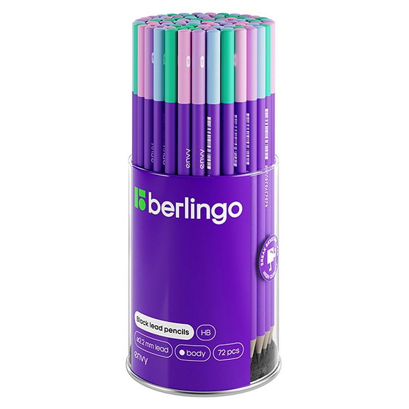 Карандаш ч/г Berlingo "Envy" HB, круглый, заточен., ассорти 