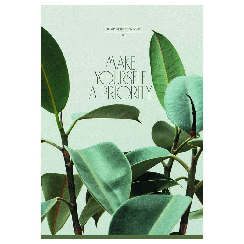 Тетрадь 80л., А4, клетка BG "Flora", матовая ламинация