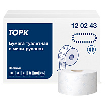 Бумага туалетная Tork "Premium"(T2) 2-слойная, мини-рулон, 170м/рул., мягкая, тиснение, белая