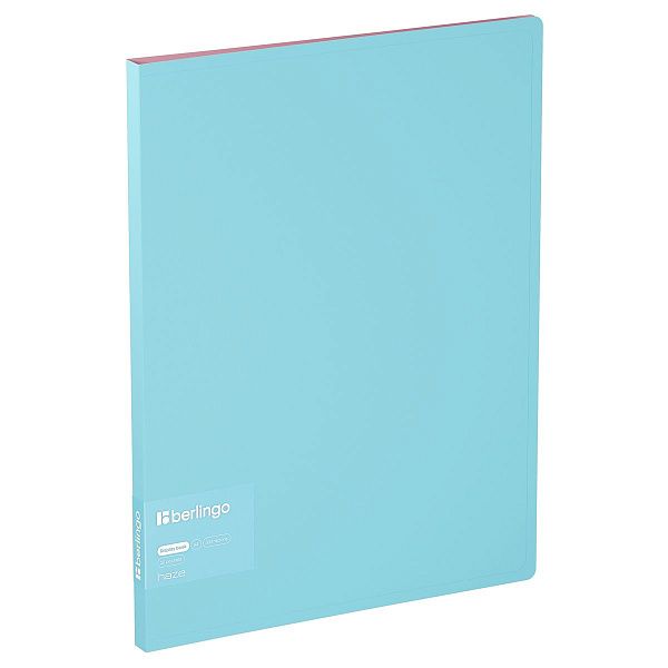 Папка с 20 вкладышами Berlingo "Haze", 14мм, 600мкм, с внутр. карманом, голубая, софт-тач