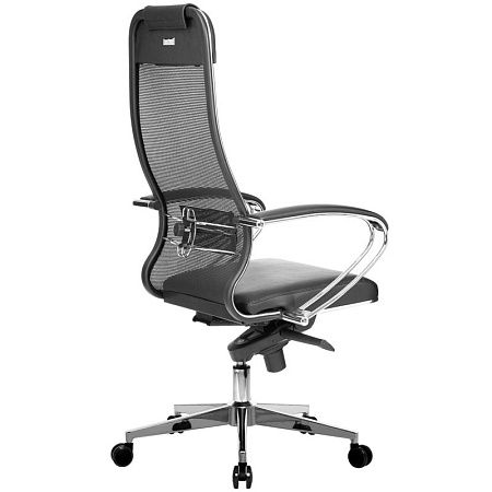 Кресло руководителя Метта "Samurai" Comfort-1.01, CH-2, сетка Х2 черн/кожа черн."NewLeather", №721/MPES, мультиблок