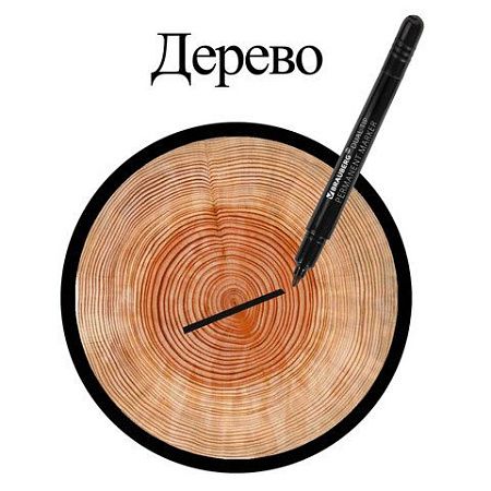 Маркер перманентный двусторонний BRAUBERG DUO, ЧЕРНЫЙ, наконечники 0,7/1 мм, 152210 