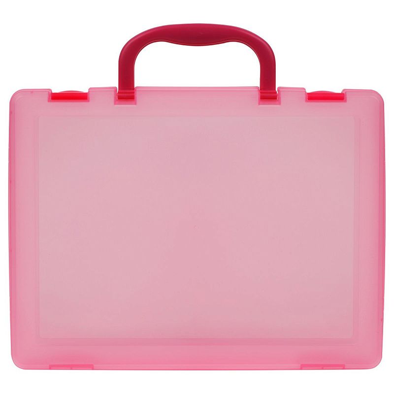 Портфель-кейс 1 отделение СТАММ, А4, 275*375*57мм, на защелках, тонированный розовый 