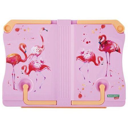 Подставка для книг и учебников BRAUBERG KIDS "Flamingo", регулируемый угол наклона, прочный ABS-пластик, 238061 
