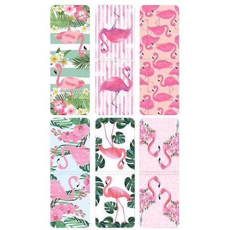 Закладки для книг МАГНИТНЫЕ, "FLAMINGO", набор 6 шт., 35x25 мм, BRAUBERG, 113165 