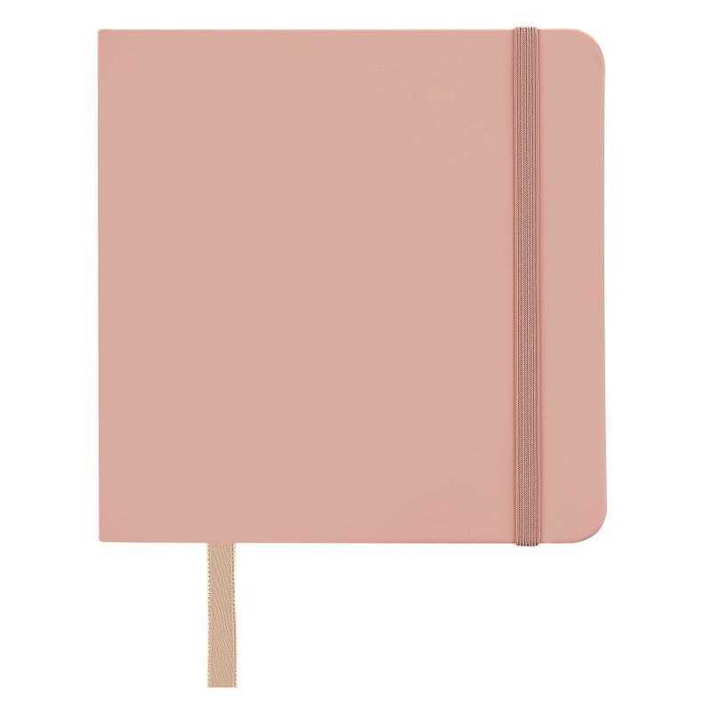 Скетчбук 80л., 150*150 Гамма "Студия", пудровый розовый, твердая обложка, на резинке, слоновая кость